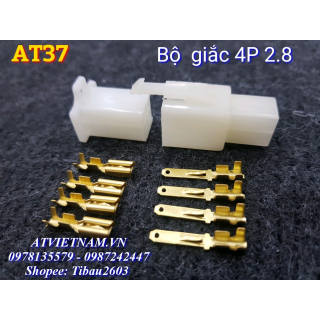 Bộ Giắc Nhựa 4 Lỗ 2.8 - AT37 ( Bịch 10 bộ)